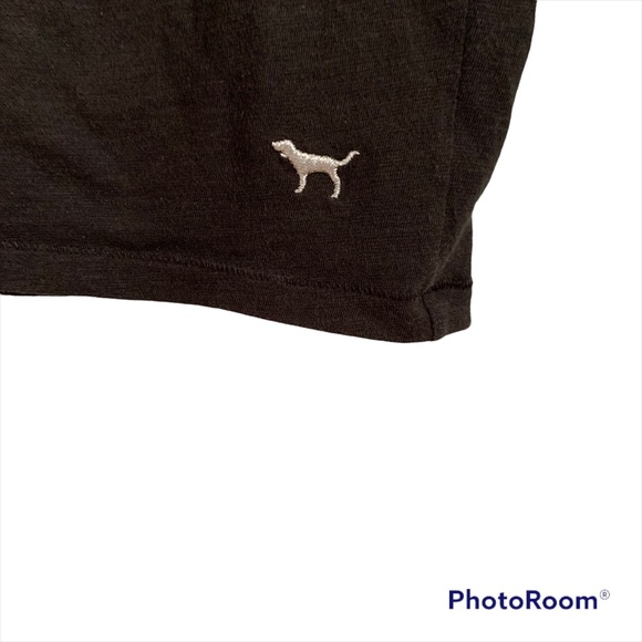 Victoria Secret Pink size small petite black with sequin bling tee. - Picture 4 of 6